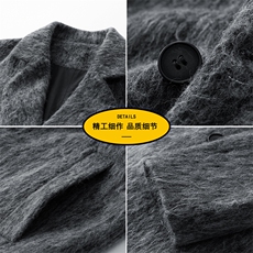 2025新秋款粗纺防羊绒毛呢大衣英伦风衣外套DSA157B-J2566-P115，男装风衣，电商A157B