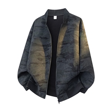 311B-1-9168-P55控89春季迷彩卫衣外套复古流棒球服开衫夹克，男装夹克，星座311B-1