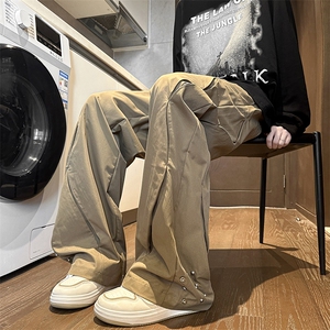 高街潮牌设计感微喇叭裤美式复古工装裤男宽松休闲裤 K7300-P47图片