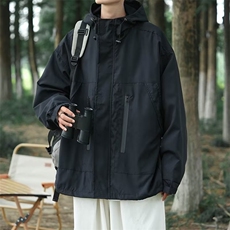 工装连帽冲锋衣外套男春秋季新款户外美式山系登山服夹克W181，男装夹克，星座1116A-1（原606A）