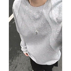 抖音得物高品质二开26春装美式高街重磅结构螺纹拼接圆领卫衣X095，男装卫衣，电商A486-1