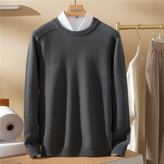 2025年秋季新款百搭马鞍肩圆领，男装羊绒套衫，澳坤羊绒