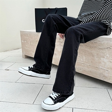 美式高街cleanfit基础款休闲牛仔裤男潮ins微喇牛仔裤D621-P55，男装牛仔裤，电商B381-2