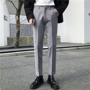 裤子男韩版潮流秋冬季新款九分小西裤男士修身垂感西装裤休闲长裤图片