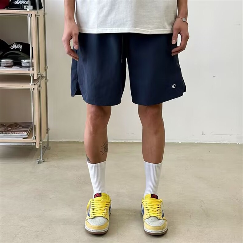 美式字母印花短裤男女2025夏季新款宽松休闲抽绳运动情侣五分裤潮,男装牛仔裤,星座506A