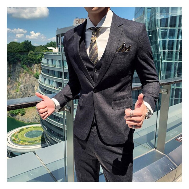 痞帅男装西服套装三件套礼服职业正装 1012-W9033图片
