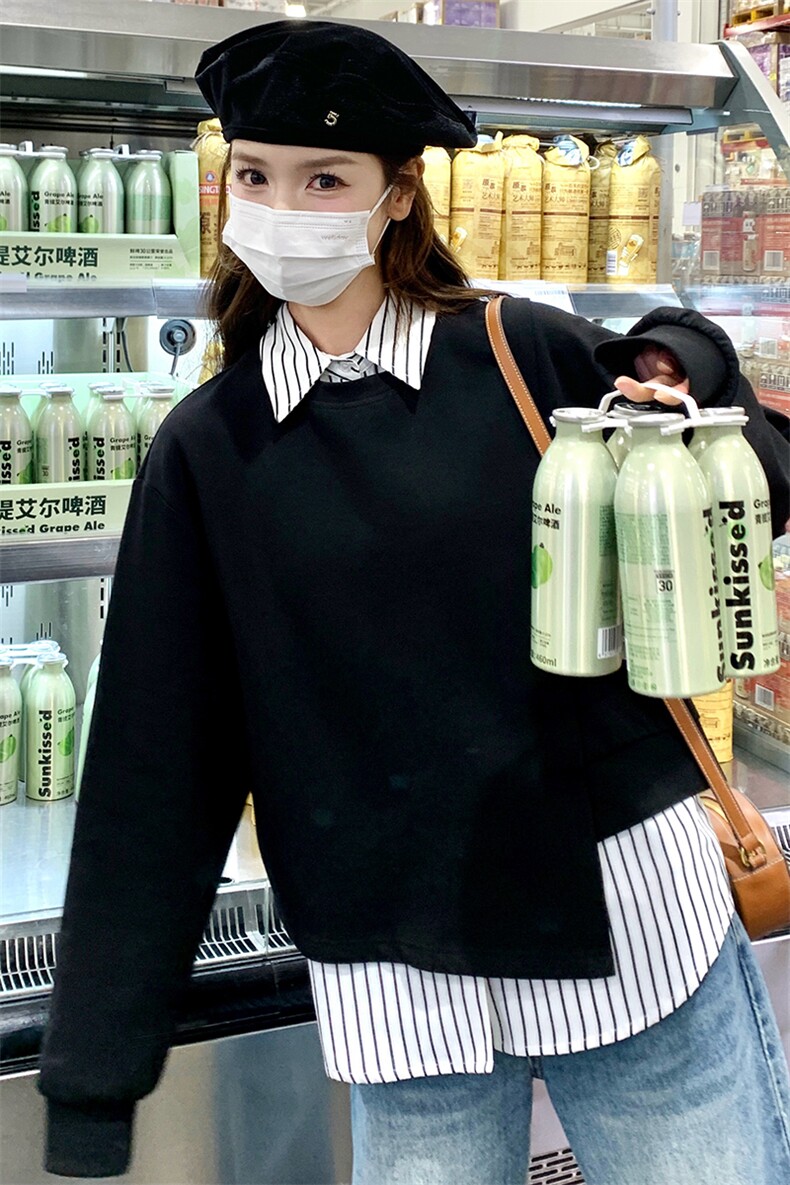 【已出货】2026秋两件套可单穿套头卫衣2C372-9022-P100控178,女装短外套,2C372