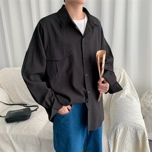 2021网红仙衬衣男痞帅潮牌ins宽松休闲百搭衬衫韩版慵懒风图片