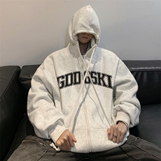 秋冬内景新款连帽开衫卫衣男复古休闲宽松外套WY00233/P55加绒P65，女装短外套，电商B316