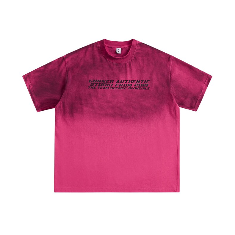 2025新款潮牌短袖宽松韩版字母印花扎染工艺T恤T9014/P5588，男装T恤，星座202-1