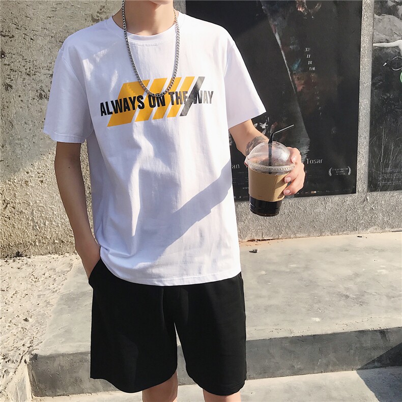 现货703-T165夏季男圆领T恤织带印花运动个性短袖,男装T恤,星座703