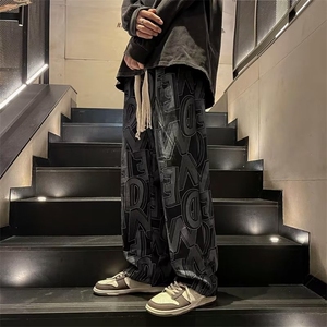 灯芯绒裤子男ins潮牌港风直筒阔腿宽松休闲Z92A加绒加厚P43常规32图片