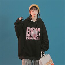 中性风22秋季个性小猪图案字母印花套头连帽卫衣W246P30控48，男装卫衣，A247A