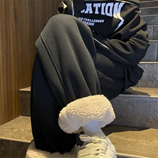 冬季羊羔绒加绒加厚束脚卫裤深度库存XZ604-K101-P60控78，男装休闲裤，星座604