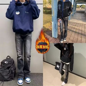 1506a/G99730/P59港风潮男夏季个性字母牛仔裤嘻哈ins潮高街潮流