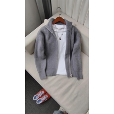 重磅秋冬北极绒双拉链毛衣开衫美式复古休闲慵懒风宽松针织衫外套，男装针织衫/毛衣，电商A486