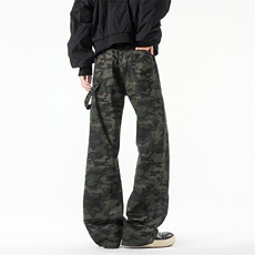 迷彩微喇伐木裤男百搭高街休闲裤K2509P60，男装牛仔裤，电商A073