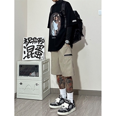 港风抖音品质美潮休闲裤冲锋裤短裤五分裤A014-DY2320-P50控68，男装休闲裤，电商A014