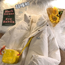 1506-1/M5871/P54冬季立领女男韩版宽松显瘦羊羔毛羽绒棉服，男装棉衣，星座1506-1