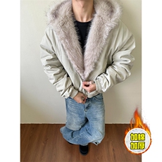 现货高品质美式高街冬季重磅硬挺短款座山雕毛领棉衣男女加厚外套，男装棉衣，电商A486-1