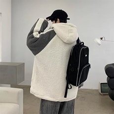 冬季青年羊羔绒港风棉衣夹克男外套潮WY25-P55，男装棉衣，星座308B-1