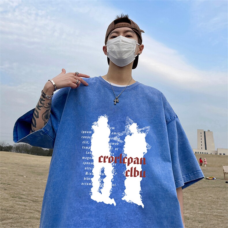 量大优可供抖音视频支持得物品质配合二开美式水洗短袖t恤SX102,男装T恤,电商A486
