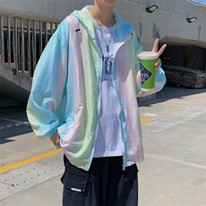 港风潮牌宽松休闲渐变防晒服夏季潮流夹克大码薄款外套W1040-P35，男装夹克，星座512-2