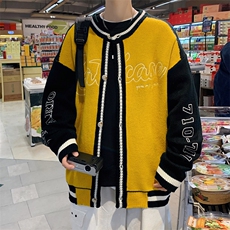 ！2023秋冬新款男士开衫毛衣百搭潮流棒球服外套M325P78，男装针织衫/毛衣，电商B220