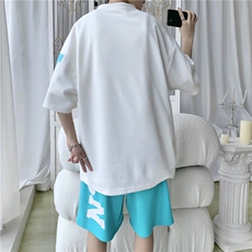 夏季宽松印花套装男T恤短裤两件套大码港风B299-X5339-P70控88，男装牛仔裤，电商A061-1