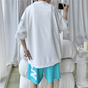 夏季宽松印花套装男T恤短裤两件套大码港风B299-X5339-P70控88图片