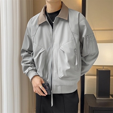 美式飞行员夹克男款解构弯刀短款外套廓形翻领棒球服JK02557-P70，男装夹克，星座308B-2