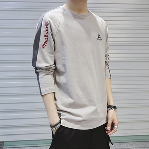 2021春季新品男士长袖T恤 个性刺绣衣服男装上衣体恤DS332TP25图片