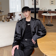 春季新款潮牌飞行员西服夹克外套男短款小众设计感A345-232-P130，男装夹克，电商A345