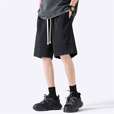 夏季新款冰丝垂感短裤无影墙休闲裤男免烫宽松凉感K23202-P39控58，男装牛仔裤，星座717