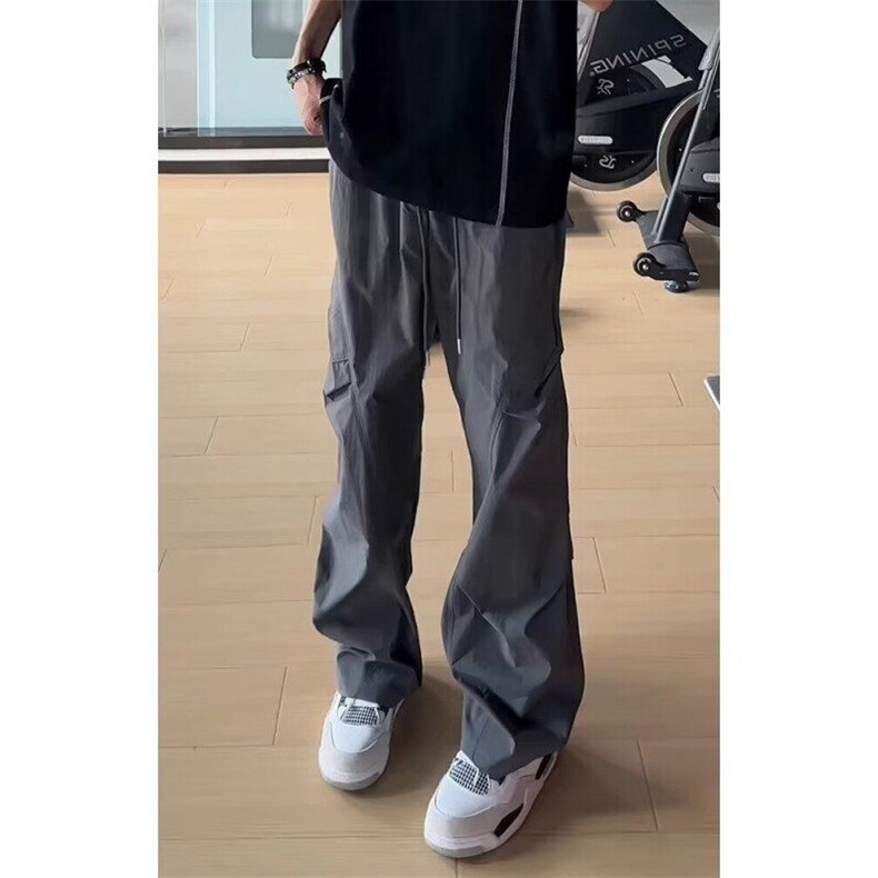 灰色斜切尼龙速干工装裤男美式冰丝透气伞兵裤户外登山裤KK22,男装工装外套,星座1116A（原606A-3）