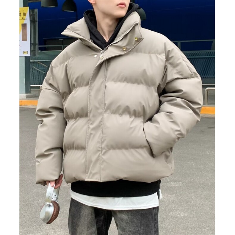 皮衣棉服外套男潮牌冬季加厚保暖立领棉衣韩版潮流休闲帅气面包服,男装皮衣,星座601-2