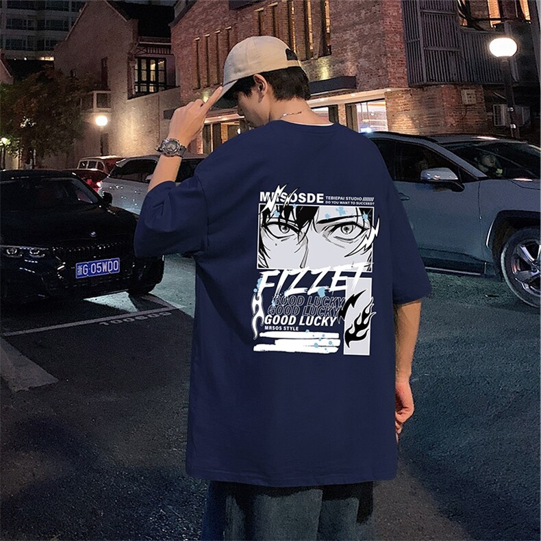T737P26夏季新品港风高街美式短袖T恤宽松ins重磅纯棉体恤,男装T恤,星座304A