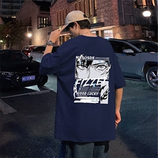 T737P26夏季新品港风高街美式短袖T恤宽松ins重磅纯棉体恤，男装T恤，星座304A