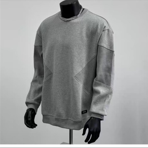 拼接重磅卫衣男新款宽松简约圆领休闲卫衣WY834-P42图片