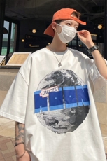 港风夏季短袖t恤男星球印花体恤B239-T1001-P25，男装T恤，星座514-2(原B239)