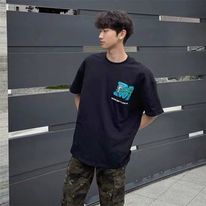 万针全刺绣工艺抖音得物高品质260克重磅纯棉双纱美式高街短袖T恤图片