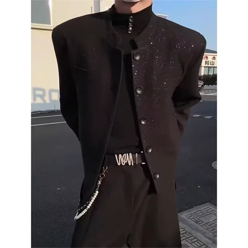 中山装男士青年修身套装中华立领西服装婚礼礼服风唐装韩版帅,男装西服,星座506A