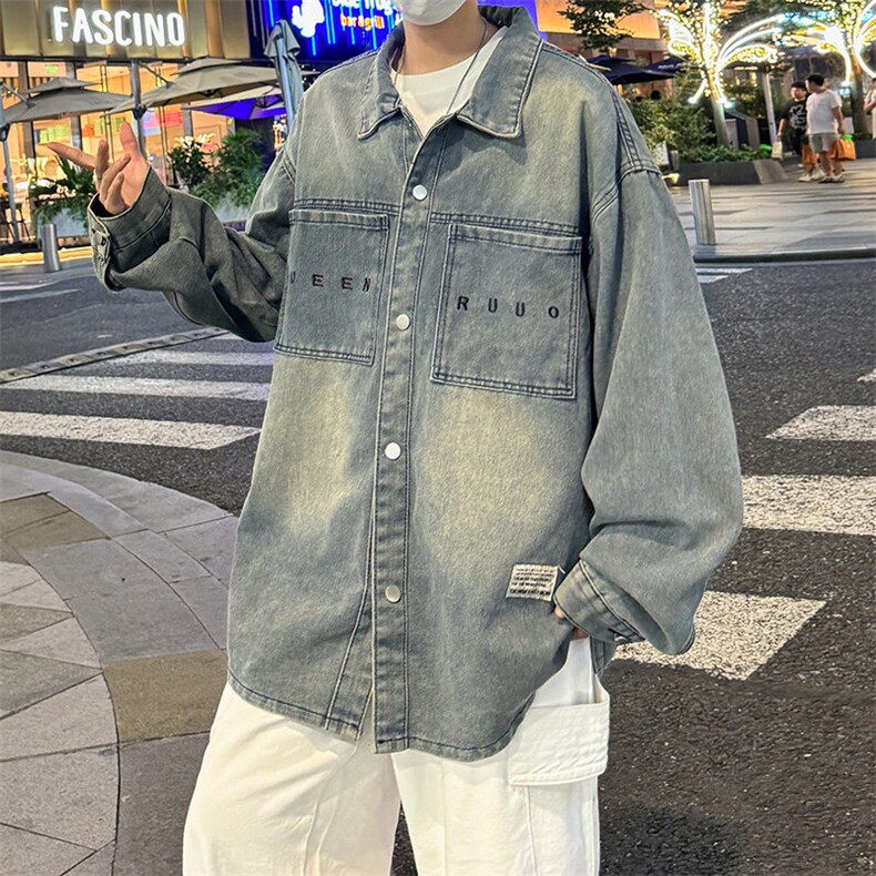 复古牛仔夹克男女潮牌街头宽松休闲百搭情侣外套JK02221-P60,男装夹克,星座308B-2