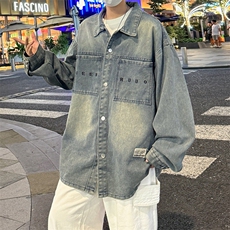 复古牛仔夹克男女潮牌街头宽松休闲百搭情侣外套JK02221-P60，男装夹克，星座308B-2