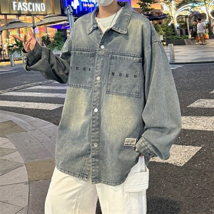 复古牛仔夹克男女潮牌街头宽松休闲百搭情侣外套JK02221-P60图片