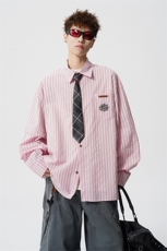 现货CS1163-特P53新款百搭条纹大码男衬衫，男装衬衫，电商A059