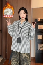 重磅鱼骨纹480g保暖银狐绒亨利领中性风T恤T24549J加绒-特P32控58，男装T恤，电商A001-1