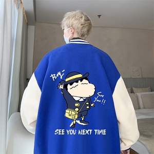 摇粒绒棒球服男大码开衫卫衣男夹克BF86240-P65
