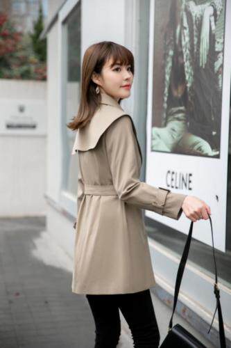 短款风衣外套，女装风衣，艾美欧歌