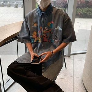 夏季新款衬衫潮流慵懒男方领衬衫G1840图片